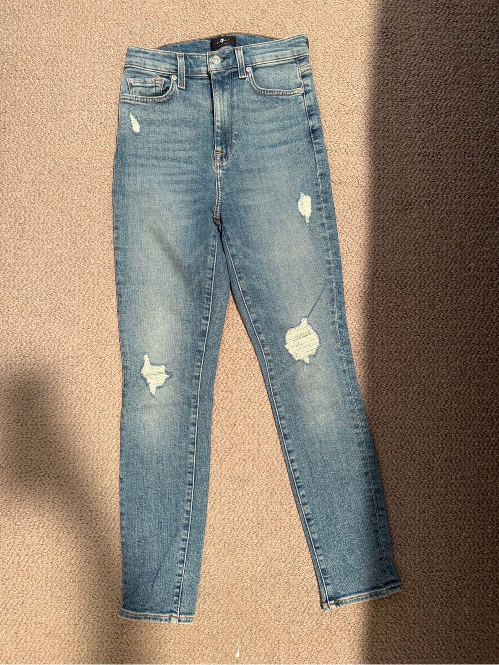7 For All Man Kind Luxe Vintage The High Waist Ankle Skinny